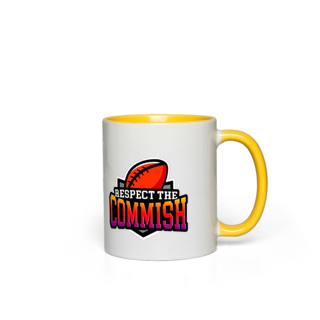 Respect The Commish Accent Mugs,American Football Mug - Football Fan Gift - Football Mug - Football Season Gift - Game On - plusminusco.com