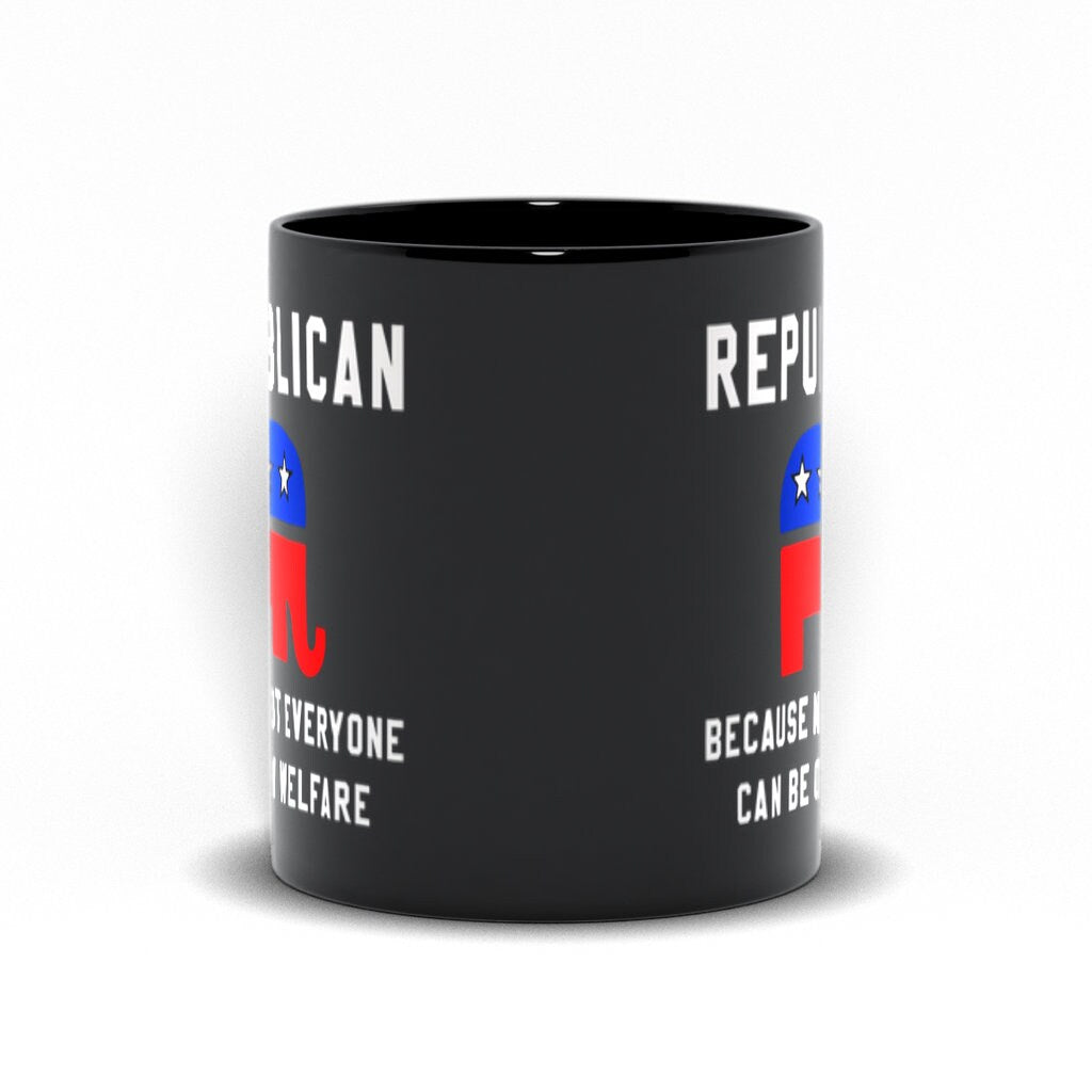 Respublikonų, nes ne visi gali turėti gerovės juodų puodelių, respublikonų puodelių, respublikonų dovanų - plusminusco.com