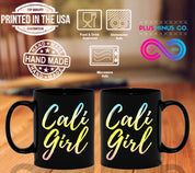 Cali Girl Black Mugs,  West Coast Tee, California Dreaming Tee, California Tshirt, Cali Girl Shirt, Trendy California - plusminusco.com