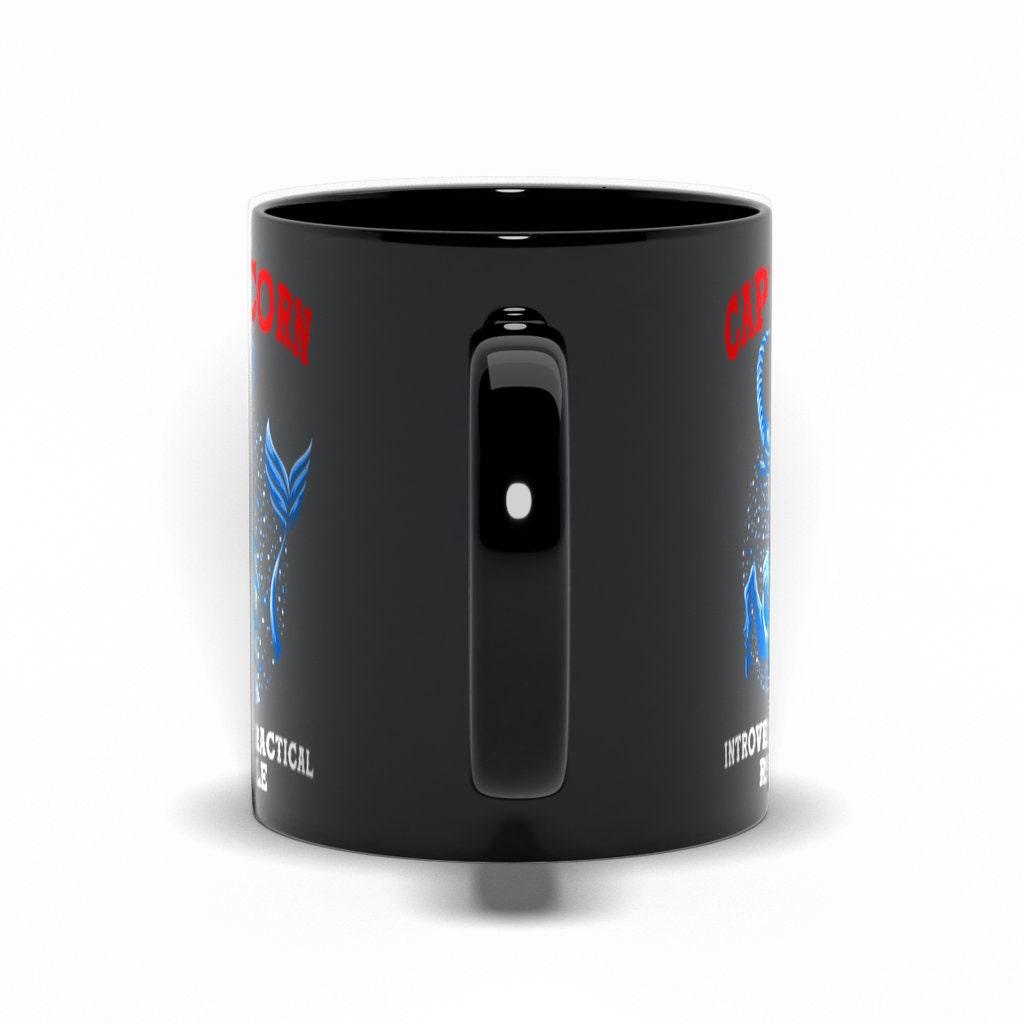 Capricorn Qualities Introvert, Practical, Reliable Black Mugs, Capricon Zodiac design Mug, Capricon Gift ideas, December Born, January Born Astrology, Big Capricorn energy, Capricorn Birthday, Capricorn coffee Mug, Capricorn Gift, Capricorn girl, Capricorn Zodiac, December born, Gift for Capricorn, January Born, Unique Birthday Gift, Zodiac Art Gifts, Zodiac Capricorn - plusminusco.com