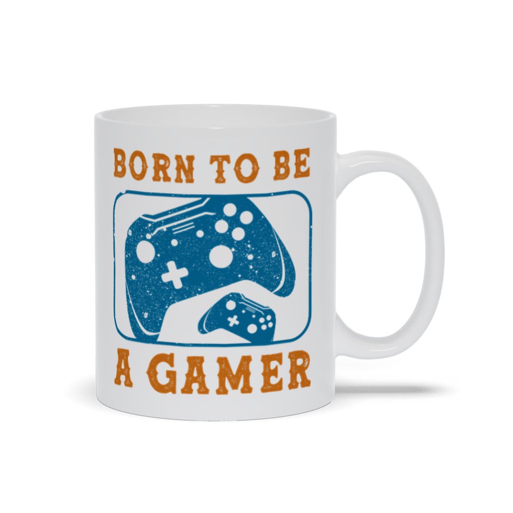 Born To Be A Gamer Mugs, Born To Be A Gamer White Mugs,Video Game mug, Online Gamer Gift, Game Controller, Video Game Lover, Boys Teens - plusminusco.com