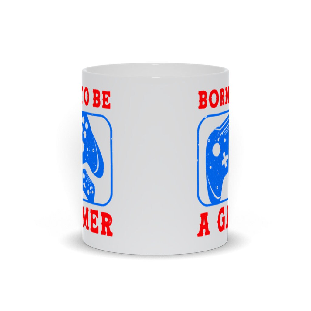 Born To Be A Gamer White Mugs,Video Game mug, Online Gamer Gift, Game Controller, Video Game Lover, Boys Teens Gaming, - plusminusco.com