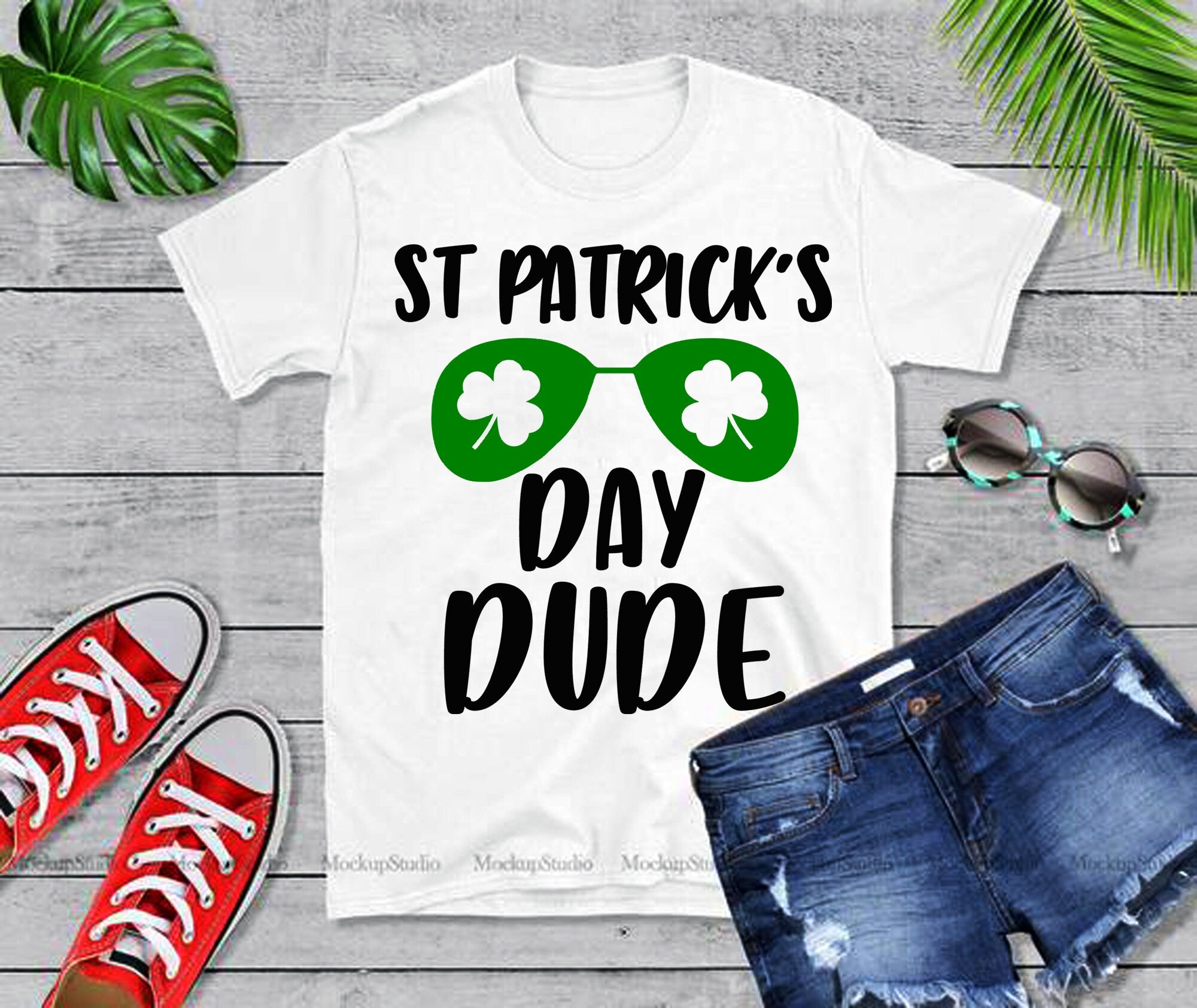 St. Patrick's Day Dude stuttermabolir - plusminusco.com
