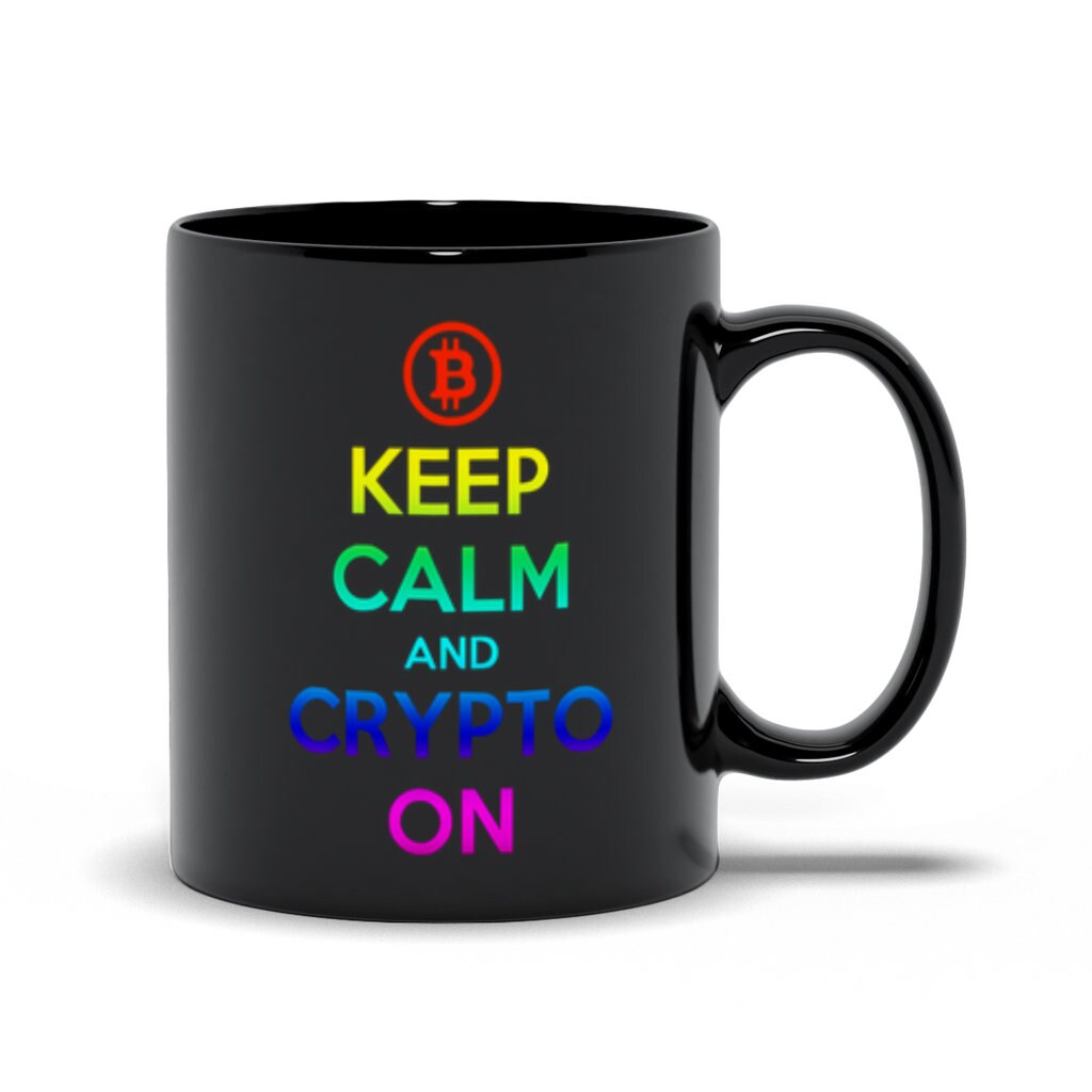 Keep Calm And Crypto On Black Mugs - plusminusco.com