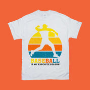 Bejzbol je moje omiljeno godišnje doba | Retro majice za zalazak sunca, bejzbol majica, slatka bejzbol loptica, bejzbolska majica za mame, sportska majica, poklon za ljubitelje bejzbola - plusminusco.com