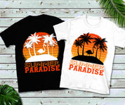 شاطئ أشجار النخيل فلامنغو | جنة الصيف | تي شيرت ريترو غروب الشمس، تي شيرت Island Life | قميص صيفي | قميص العطلة - plusminusco.com