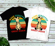 Gør giraffer fantastiske igen | Retro Sunset T-shirts - plusminusco.com