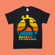 Baseball je moje oblíbená sezóna | Retro trička Sunset,Baseballové tričko, Roztomilé baseballové ,Baseballové tričko pro maminky, Sportovní tričko, Dárek pro milovníky baseballu - plusminusco.com