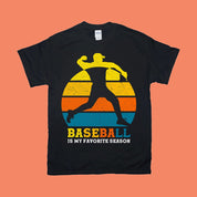 Бейсбол — мой любимый сезон | Футболки с закатом в стиле ретро, ​​бейсбольная футболка, милый бейсбол, бейсбольная рубашка для мамы, спортивная футболка, подарок любителю бейсбола - plusminusco.com