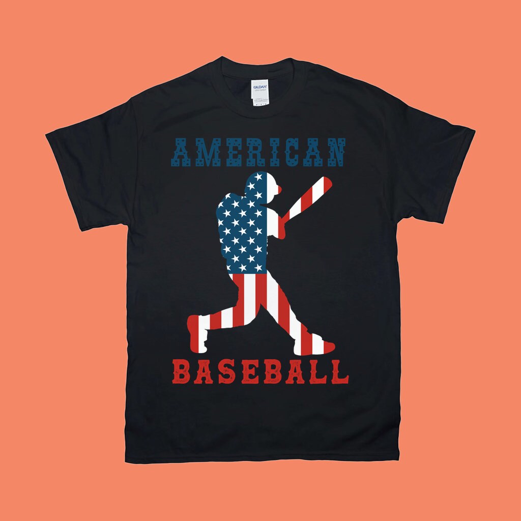 Baseball américain | T-shirts drapeau américain, chemise de baseball, chemises de baseball, maman de baseball, fête d'anniversaire de baseball, cadeaux de baseball pour garçons - plusminusco.com