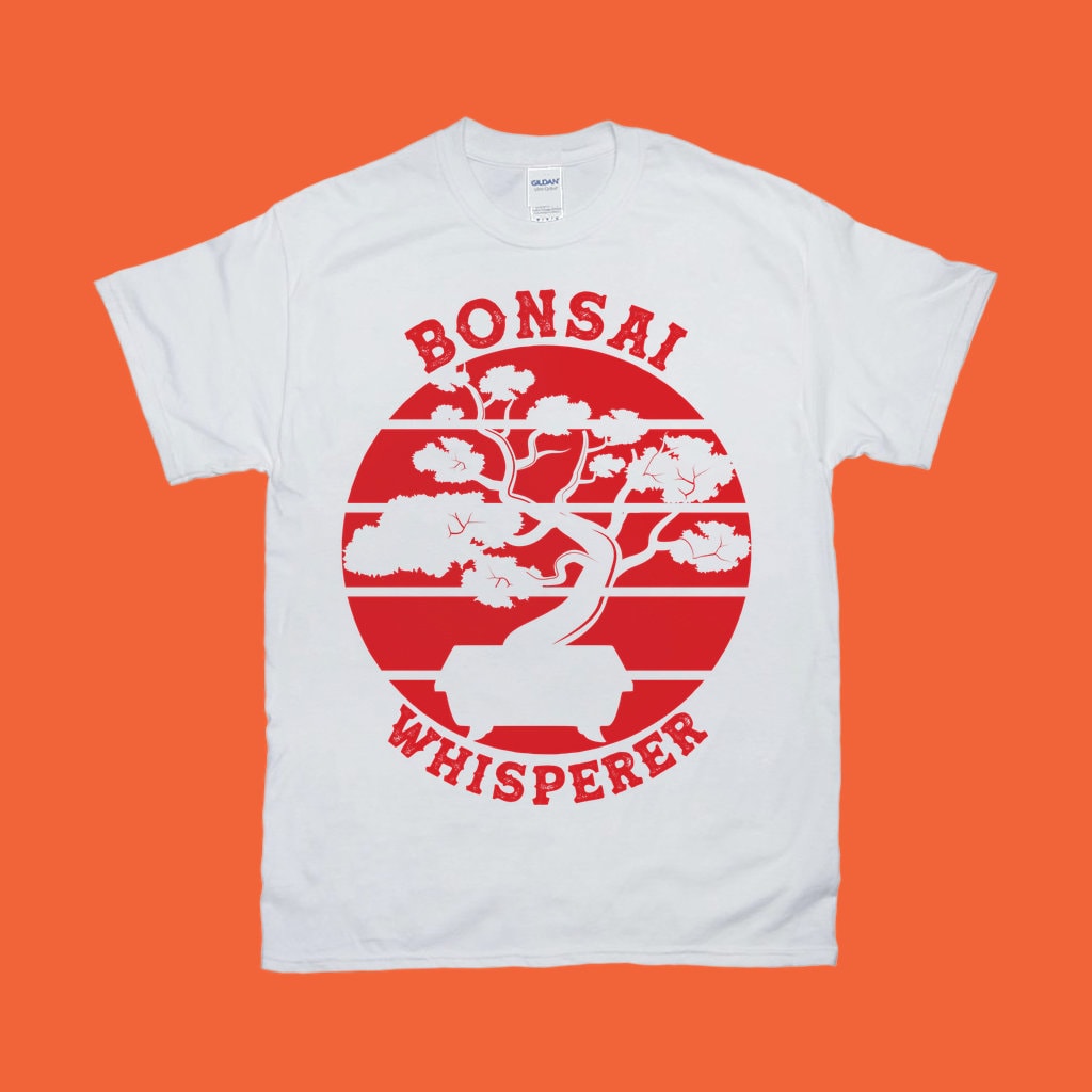 Bonsaï Whisperer | T-shirts rétro coucher de soleil - plusminusco.com