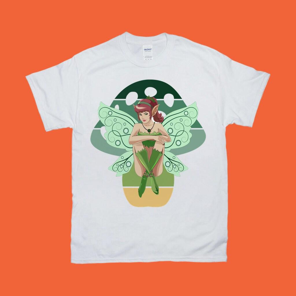 Green Fairy Mushroom T-Shirts, Live Laugh And Believe In Fairies Green Fairy Mushroom, Fairy Wings Fantasy Beautiful Mythical Spirit Green Aesthetic T Shirt, Believe In Fairies, Cottagecore Shirt, Fairies Green, Fairy Grunge Fashion, Fairy Mushroom, Fairycore Shirt, garden fairy shirt, Garden T-shirt, Green Fairy Mushroom, Grunge Fairycore, Vintage Fairy Shirt, Whimsical Outfit - plusminusco.com