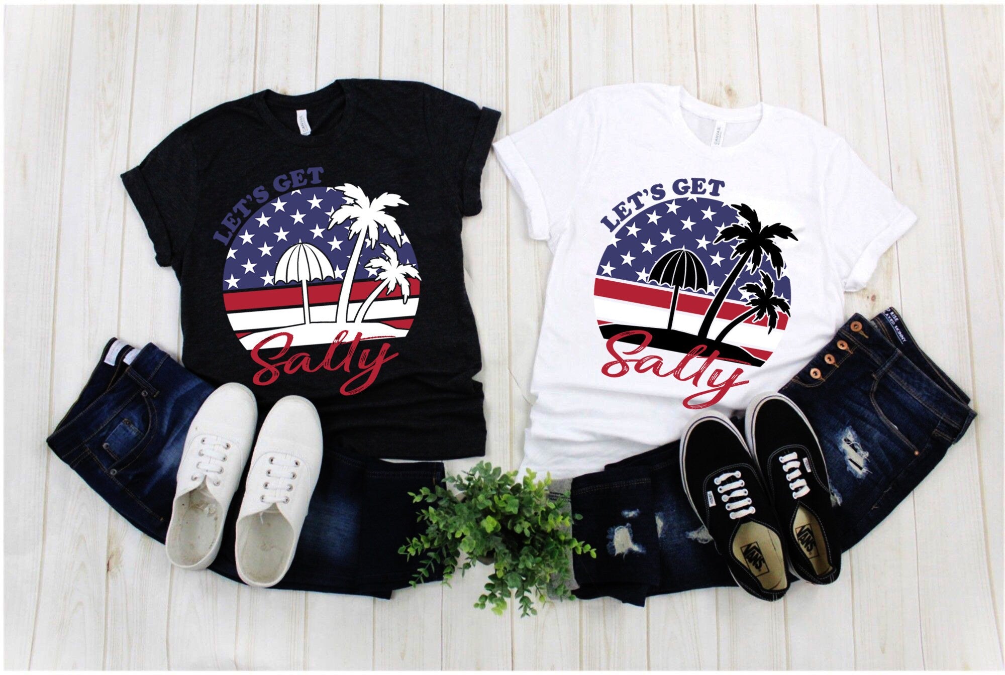Lass uns salzig werden | T-Shirts mit amerikanischer Flagge - plusminusco.com