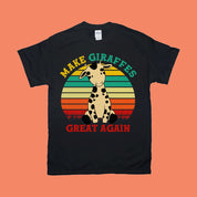 Gør giraffer fantastiske igen | Retro Sunset T-shirts - plusminusco.com