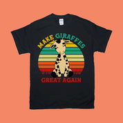 기린을 다시 위대하게 만들기 | 레트로 선셋 티셔츠 - plusminusco.com