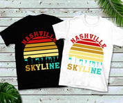 Horizon de Nashville | Coucher de soleil rétro, chemise Nashville, chemise Tennessee, Nashville Tennessee, chemises Nashville, tee-shirt Nashville, cadeau Nashville - plusminusco.com