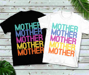 تي شيرت متعدد الألوان للأم، هدية عيد الأم، قميص عيد الأم، هدية للأم، هدية عيد ميلاد الأم - plusminusco.com