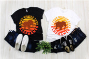 J'aime vraiment les éléphants | T-shirts rétro coucher de soleil - plusminusco.com