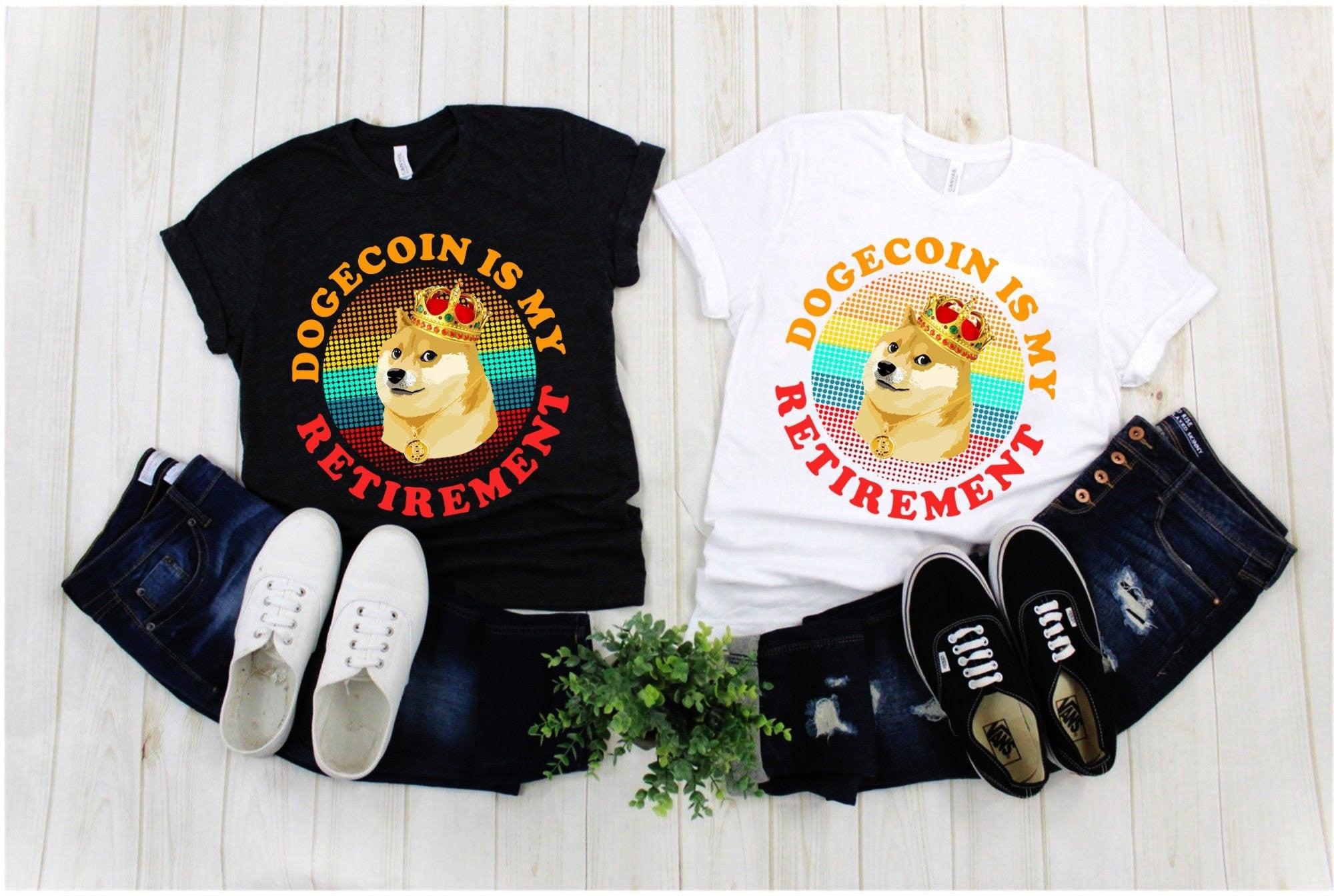 Dogecoin Is My Retirement | 7 Colors Dots | Retro Sunset| Funny Doge Coin Crypto Tee,Memecoin Shiba Inu Dog Cryptocurrency, Dogecoin To Moon Crypto Tee, Cryptocurrency, Doge To The Moon, Funny Doge Coin, Memecoin, Shiba Inu Dog - plusminusco.com