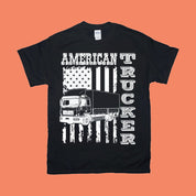 Amerikaanse vrachtwagenchauffeur | T-shirts met Amerikaanse vlag - plusminusco.com