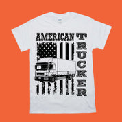 سائق شاحنة أمريكي | تي شيرت العلم الأمريكي - plusminusco.com