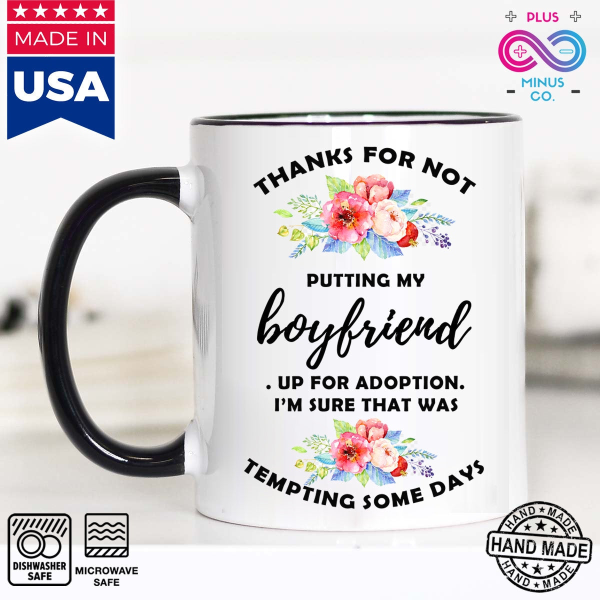 Gracias por no poner a mi novio en adopción Tazas decorativas, tazas divertidas, taza de Navidad, taza de café, regalo de mamá, regalo del día de la madre, - plusminusco.com