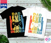 Men&#39;S Pregnancy Announcement Dad Level Unlocked Soon To Be Father T-Shirts, - plusminusco.com