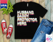 Mand Daddy Protector Hero T-Shirt, Fars Dag gave | Mand. Far. Protektor. Helteskjorte | Sjov skjorte mænd - mand skjorte - far - plusminusco.com