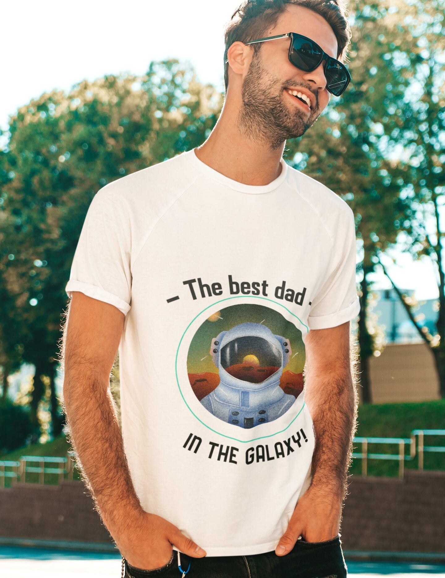 De beste vader in de Galaxy T-shirts, grappig vaderdagcadeau, grappig Star Wars shirt, Darth Vader en Leia, Star Wars Family - plusminusco.com