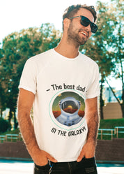 „Geriausias galaktikos tėtis“ marškinėliai, linksma dovana tėvo dienai, juokingi „Žvaigždžių karų“ marškinėliai, Darthas Vaderis ir Lėja, „Žvaigždžių karų šeima“ – plusminusco.com