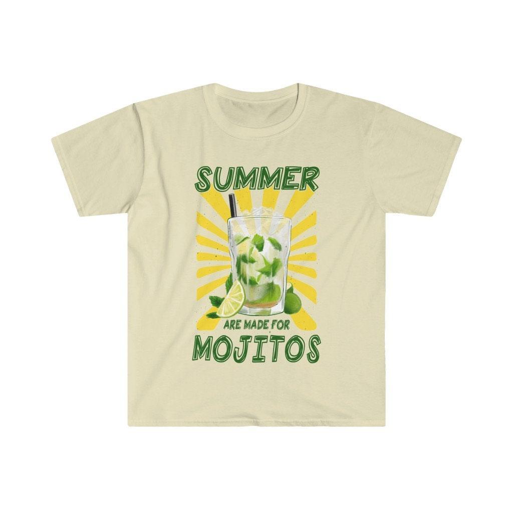 Лета створана для футболкі Mojitos || Летняя кашуля для напою Mojito || Ужыванне алкаголю || Кашуля для пляжу || Футболка для летняй вечарынкі - plusminusco.com