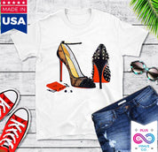 High Heel Shoes | Orange | T-Shirts casual shirt, girl shirt, girls night out, girls tee, heels, high heel, high heels, orange high heels, party shirt, pumps, round neck, stilettos, women shirts - plusminusco.com