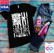 Летюча качка, футболки з американським прапором, камуфляжна футболка з американським прапором, полювання на качок, мисливець на водоплавних птахів - plusminusco.com