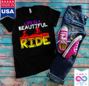 Life Is A Beautiful Ride Футболкі, футболкі для ёгі, футболкі для мужчын, футболкі для жанчын, ёга, матывацыйныя - plusminusco.com