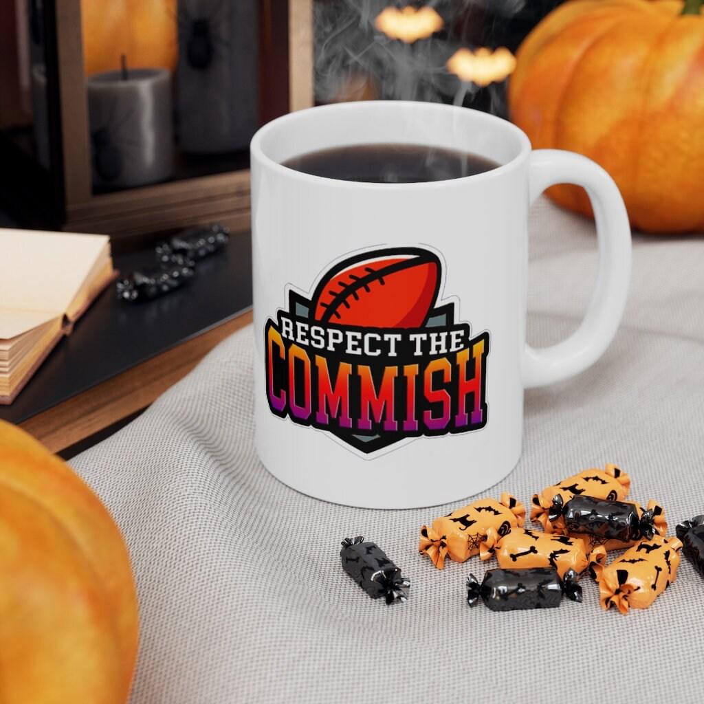 Fantasy Football Respect The Commish || Fantasy Football Commissioner Mugs, A great gift for the Draft Kings junkie in your life! A great gift for, American football, antasy league comm, Commish Fantasy, Commish FFL, Commissioner Mugs, Draft junkie, Draft Kings junkie, Fantasy Football, Fantasy junkie, Football legend, Funny FFL Football, Respect The Commish - plusminusco.com