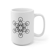 Šventoji geometrija, Metatrons Cube puodeliai , Sacred Geometry Art baltas keramikinis puodelis - plusminusco.com