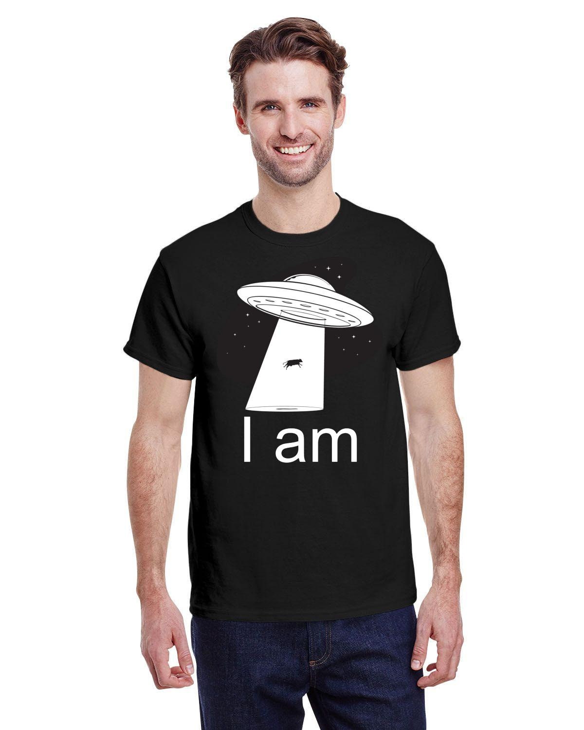 Koszula UFO, koszula porwania przez kosmitów, koszula z kosmosu, limonkowy kosmita, dziwna koszula, koszulka kosmiczna, koszulka z latającym spodkiem, koszulka z festiwalem Alien - plusminusco.com