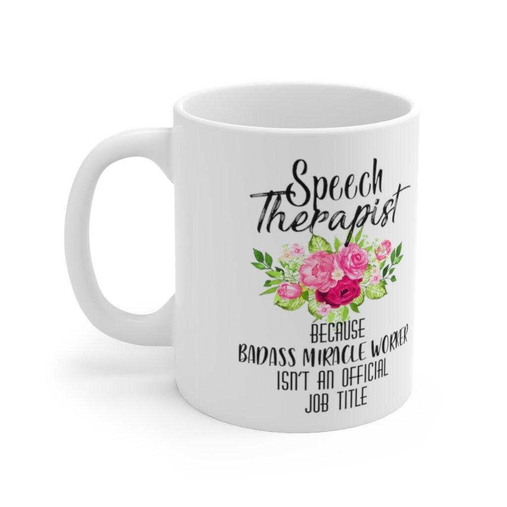 Speech Therapist Because badass miracle worker is not an official title Mugs, Coffee mug, Cute mug, Speech pathology, Speech therapist Coffee Cup, custom mug gift, Novelty gift, SLP gift, SLP mug, SLP mug gift, SLP Present, speech language, Speech Pathologist, Speech therapist, Speech Therapist Mug, Thank You Gift, Work Quote - plusminusco.com