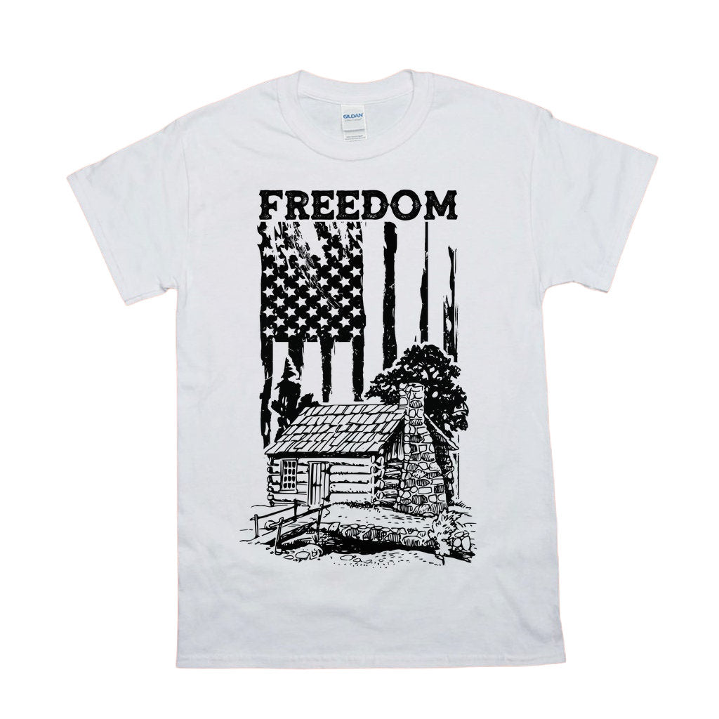Freedom | Log Cabin Vertical | American Flag Cabin Fever| Climbing | Hiking | Camping | Outdoors Camper  Log Cabin,Cabin is Calling,Mountain - plusminusco.com