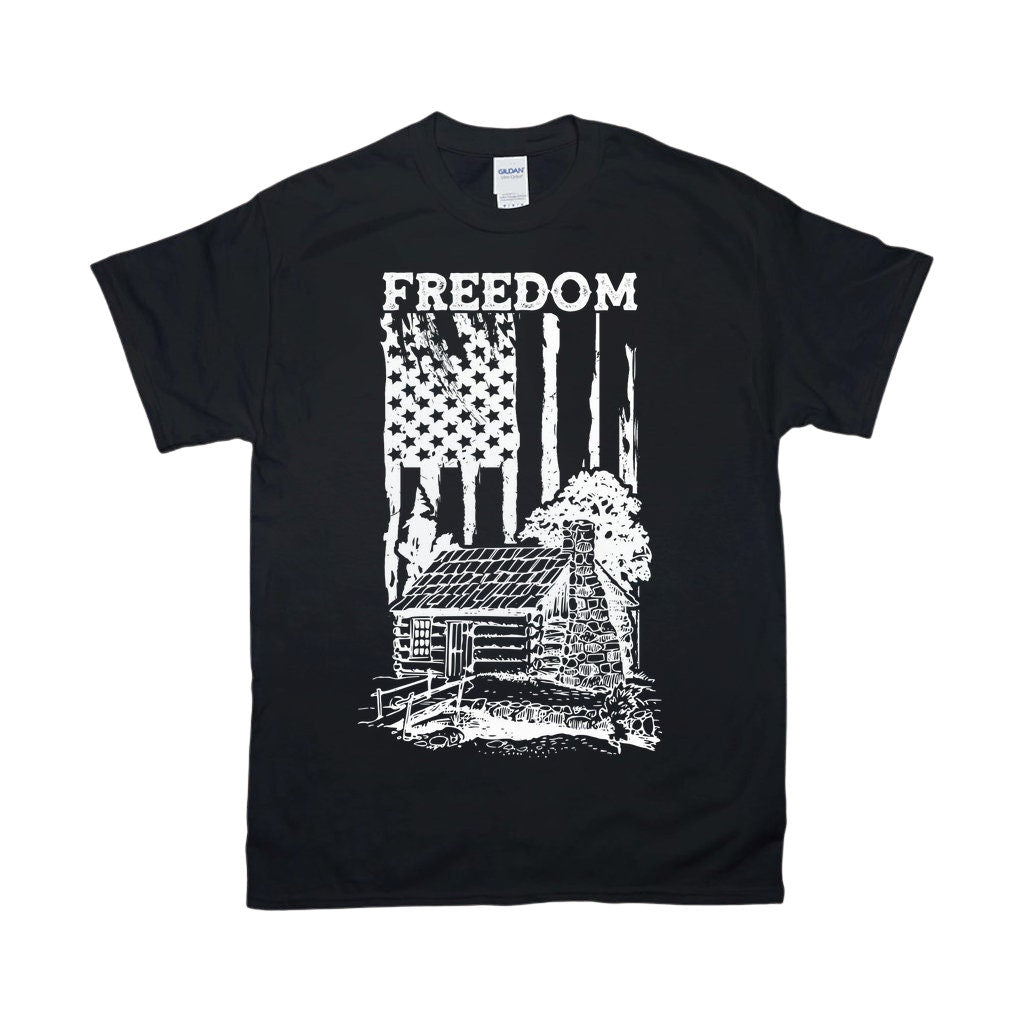 Freedom | Log Cabin Vertical | American Flag Cabin Fever| Climbing | Hiking | Camping | Outdoors Camper  Log Cabin,Cabin is Calling,Mountain - plusminusco.com