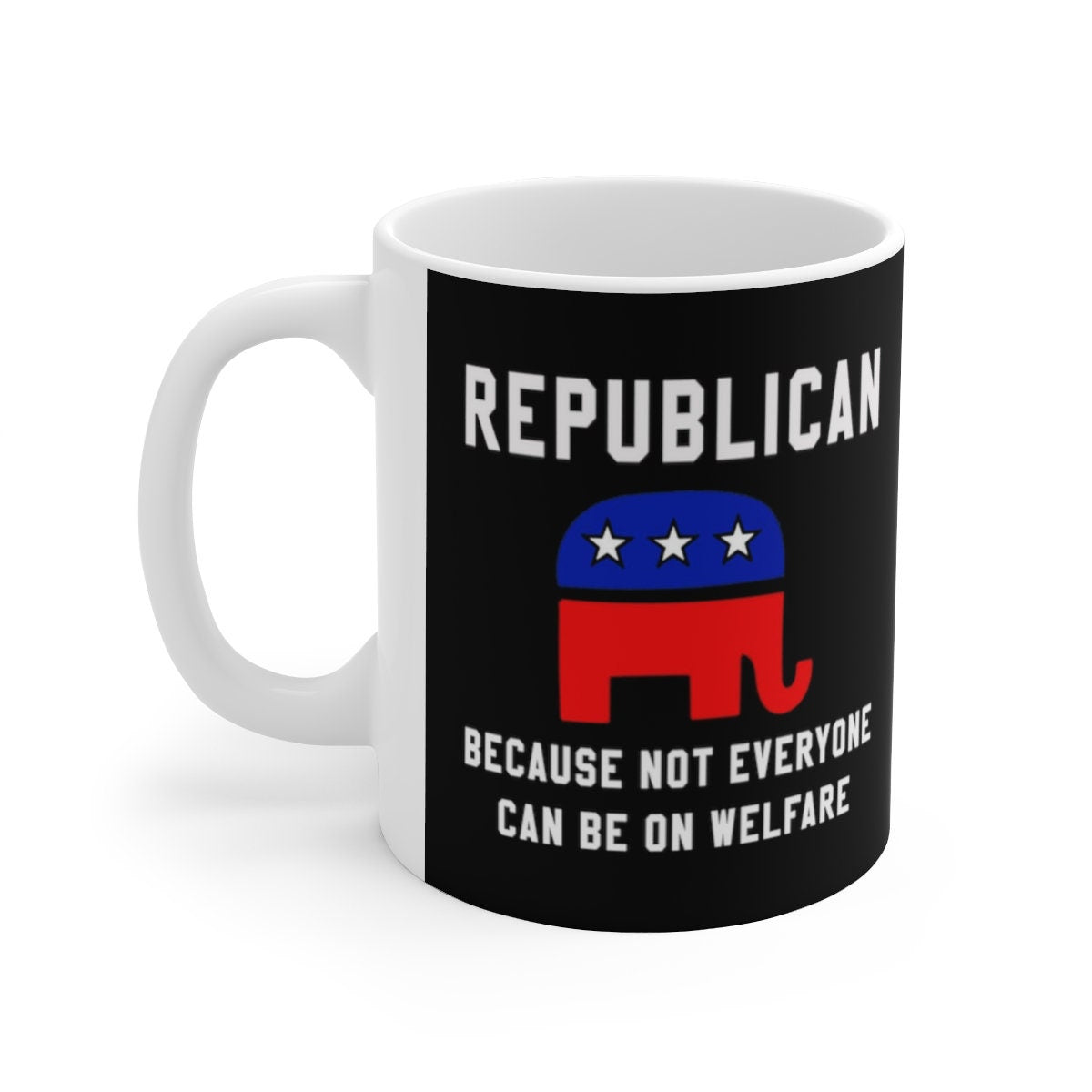 Републиканска шоља за кафу, републикански поклон, политичка шоља, републиканска Не могу сви бити на социјалној помоћи, подигнути републиканци, слонови, керамички 11оз - плусминусцо.цом