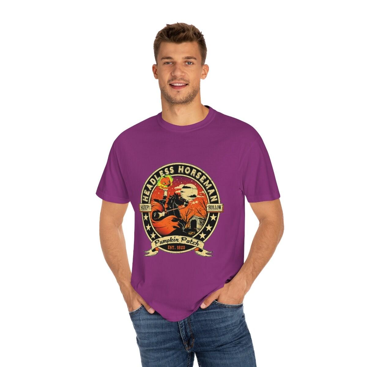 Headless Horesman Shirt, Sleepy Hallow  for Men, Spooky Halloween tshirt, Scary Gothic Sweatshirt, Pumpkin Patch, Streetwear comfort color - plusminusco.com
