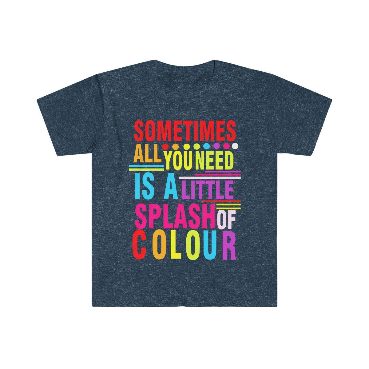 Bazen İhtiyacınız Olan Tek Şey Biraz Renkli Gömlek, Pozitif Enerji, İlham Verici Grafik Gömlek, Renkli Gömlek, Yaz Plaj Tişörtü - plusminusco.com