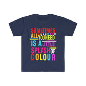 Às vezes, tudo que você precisa é de um pouco de camisa colorida, vibrações positivas, camisa gráfica inspiradora, camisa colorida, camisa de praia de verão - plusminusco.com