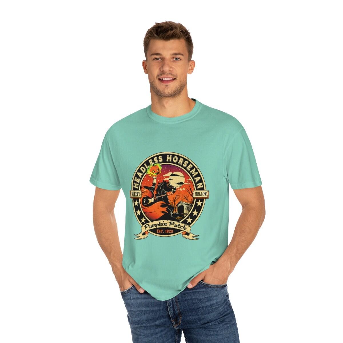 Headless Horesman Shirt, Sleepy Hallow  for Men, Spooky Halloween tshirt, Scary Gothic Sweatshirt, Pumpkin Patch, Streetwear comfort color - plusminusco.com