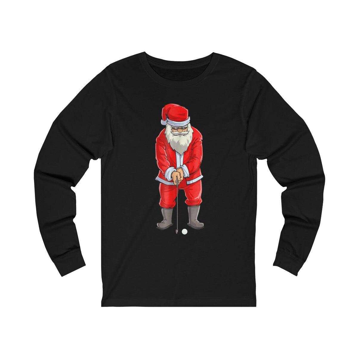 Golfing Santa long sleeve, red Santa Golfer Christmas Club Sport Gift, Golf Santa, Santa playing Golf, Golf Lover Christmas Gift, christmas golf shirt, ChristMAS Present, golf lover christmas, Golf Lover Party, golf santa, Golfer Christmas, golfing santa, Ho Ho Ho Santa, red santa Golfer, santa golfer, Santa is real, Santa Xmas gift, XMAS Present - plusminusco.com