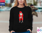 Golfing Santa long sleeve, red Santa Golfer Christmas Club Sport Gift, Golf Santa, Santa playing Golf, Golf Lover Christmas Gift, christmas golf shirt, ChristMAS Present, golf lover christmas, Golf Lover Party, golf santa, Golfer Christmas, golfing santa, Ho Ho Ho Santa, red santa Golfer, santa golfer, Santa is real, Santa Xmas gift, XMAS Present - plusminusco.com