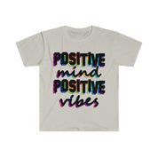 Positive Mind Positive Vibes T-paita, Motivaatiopaita, Inspiroiva paita, Positiivisuus T-paita - plusminusco.com