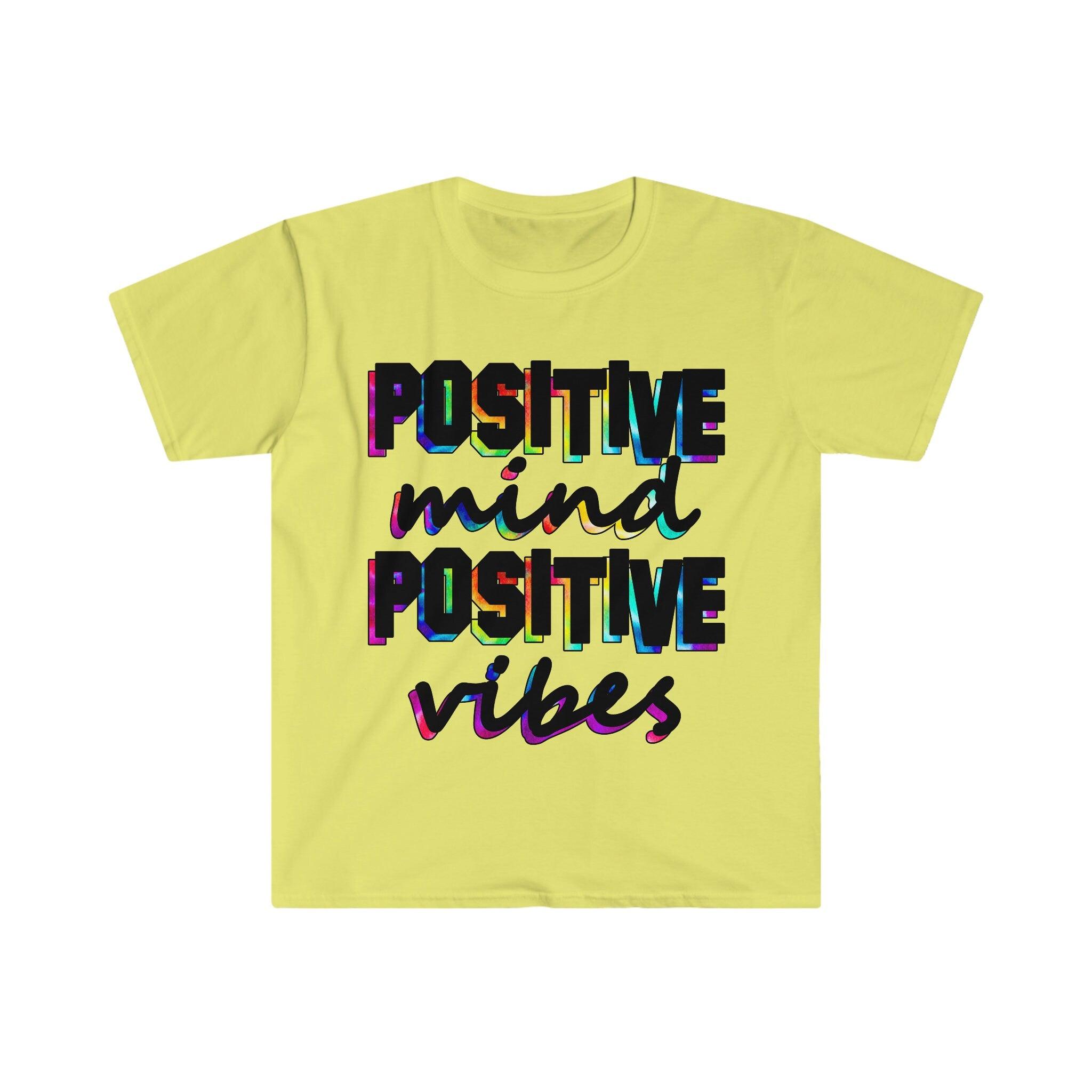 Tricou Positive Mind Positive Vibes, Cămașă motivațională, Cămașă inspirațională, Tricou Positivity - plusminusco.com