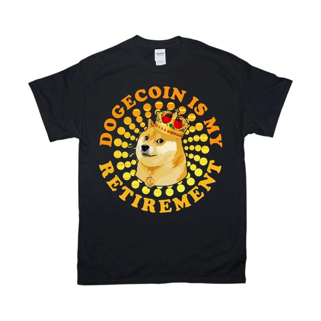 Dogecoin Is My Retirement | Spiral Dots | Retro Sunset T-Shirts, Dogecoin To The Moon block Chain Investor, Crypto Coin Shirt, crypto shirt, cryptocurrency, Doge Coin Tee, Doge To The Moon, Dogecoin, dogecoin crypto, Funny Crypto shirt, Stock Market Shirt, To The Moon, To The Moon Shirt, Trading Shirt - plusminusco.com